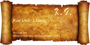 Karikó Ilona névjegykártya