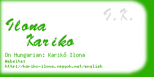 ilona kariko business card